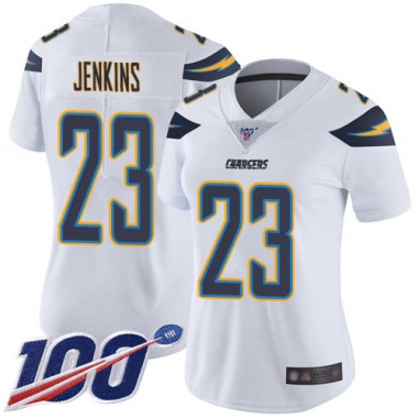Los Angeles Chargers NFL Football Rayshawn Jenkins White Jersey Women Limited 23 Road 100th Season Vapor Untouchable